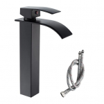 Harjatud nikkel juga vannitoasegisti moodne &uuml;he k&auml;epidemega keraamilise ventiilis&uuml;damikuga valamussegisti voolikuga ja katteplaadiga (K&otilde;rge stiil) h&otilde;be