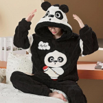 Uus meeste talvine paksendatud korallifliisist pidžaamakomplekt pl&uuml;&uuml;sist kapuutsiga kodu&uuml;likond pikkade varrukatega multifilmi flanell 2 tk komplekt soe &ouml;&ouml;pesu pluss suurus 3XL 4XL 3XL