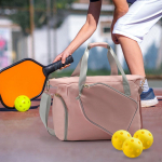 Vastupidav pickleballi reketikott reguleeritava rihmaga roosa