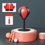 Lauam&auml;nguasi poksikott Pall Poks Praktiline Stabiilne Leevendus Stressi Ventilatsiooni M&auml;nguasi Kiirus Style A