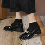 Kevadkingad naistele Briti stiilis paksu tallaga kolledžistiilis vabaaja jalan&otilde;ud ehtsast nahast mood kingad t&uuml;drukutele 35