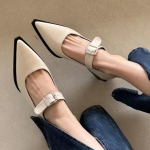 Terava ninaga naiste kingad madala kontsaga pumbad disainerkinnisega moekingad trend s&uuml;gis uus kleidipidu mujer zapatos 36 beige