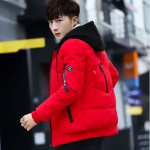 Meeste talvejope Paks soe puuvillane polsterdatud mantel Patchwork kapuutsiga Parka M