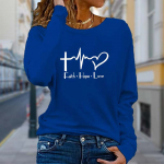 Naiste s&uuml;gistopsid Lahtine kassimustriga Kausaalne pikkade varrukatega T-s&auml;rk top pluus XS sinine