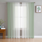 Rohelised ja valged &uuml;leminekuga l&auml;bipaistvad kardinad elutoa kaunistamiseks Aknakardinad k&ouml;&ouml;ki T&uuml;llist Voile'ist Organzast kardinad W135 x H115cm x1&Rod Pocket