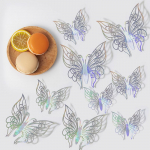 12 tk/komplekt 3D &otilde;&otilde;nsa liblikaga seinakleebis Kuldne h&otilde;beroos pulmakaunistus elutuba kodukaunistusega liblikate kleebised