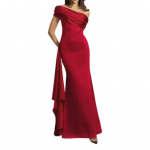 Naiste &otilde;htukleit, &otilde;lgadeta kaelus, varrukateta, plisseeritud paeltega v&ouml;&ouml;dekoor S punane