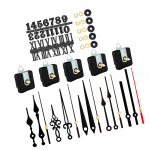 5-osaline vaikne kvartskella liigutusmehhanismi komplekt koos k&auml;te ja numbrite patareiga, mida kasutatakse isetegemise seinakella parandamiseks A