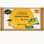 BLESS INTERNATIONAL Sidruni ja laimi 100% naturaalne viiruk-k&auml;bid K&auml;sitsi valmistatud-k&auml;sitsi kastetud orgaaniline-kemikaalid-puhastus-l&otilde;&otilde;gastus-positiivsus Pack Of 20 Cones
