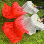 Pikkus M&uuml;&uuml; Tantsuf&auml;nn Gradient Tantsija praktika Imitatsioon Pikad lehvikud Tantsuetendus Rekvisiidid Valge Two pieces 1.5cm