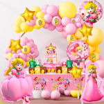 Printsess Peach &Otilde;hupallipeo Kaunistus, 123 tk Printsess Peach S&uuml;nnip&auml;evakaunistused &Otilde;hupall-Printsess Peach Teemapeo, S&uuml;nnip&auml;evapeo Kaunistused Meened as the picture roosa