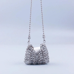 Uued Saabumised Mini Metallist Litrite Kett Crossbody Kott Naistele Trendikas K&auml;sitsi Kudumise &Otilde;&otilde;nes &Otilde;htukott V&auml;ike Huulepulga Sidurikott