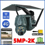 2K 4G SIM v&auml;li p&auml;ikesepatareiga kaamera 5MP WIFI Inimese/looma PIR juhtmevaba PTZ Veekindel turva IP &Ouml;&ouml;vaade metslooma kaamera 5MP Wifi Camera