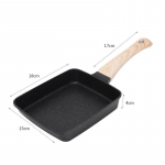 Mini mittenakleepuv Jaapani Tamagoyaki pann - Ruudukujuline munarulli- ja praepann steigi jaoks 15*18cm must