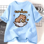 Naljakas kapibara 3D prindiga naiste T-s&auml;rk Suvine armas loomade l&uuml;hikeste varrukatega graafilised T-s&auml;rgid T&auml;navar&otilde;ivad Naiste riided L