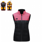 Unisex nutikas v&auml;rvide sobitusega soojendusega vest 21 tsooni p&uuml;sitemperatuuri kontrolliga 4XL must/roosa