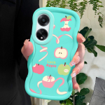 V&auml;rvitud muster Big Wave Edge pehme silikoon materjal Macaron telefoni &uuml;mbris p&otilde;rutuskindel kaitsev kummist &uuml;mbris OPPO Reno Realme jaoks OPPO A7X sinine