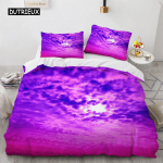 Sinine Taevas Kuningas Kuninganna Tekikott Roosa Lill Valge Lendav Lind Voodipesukomplekt Lastele Teismelistele T&auml;iskasvanutele 3d Loodusmaastik Tekikott EU single(135x200cm)