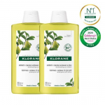 Klorane Citrus Shampoo Double Plan (400 ml + 400 ml) (Rasune peanahk ja kuivad juuksed)