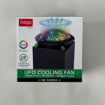 UFO jahutusventilaator 11 RGB-valgustiga, automaatne jahutuss&uuml;steemi ventilaatori kiirus reguleeritav temperatuuri j&auml;rgi Xbox Series X konsoolile, madal m&uuml;ratase, 3 kiirust, USB-port 18.1*18.1*9cm must