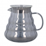 Klaasist kohviserver galvaniseeritud halli triibuga klaasist kohvikarahvini kohvikann K&auml;sitsi tilguti L