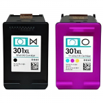 Pakkige 2 kaussi, mis &uuml;hilduvad HP 301 XL - DESKJET 1050 - 1 noire ja 1 couleur