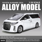 Uus 1/18 Toyota Alphard MPV tsingisulamist automudel Survevalatud metallist m&auml;nguautomudel K&otilde;rge simulatsiooniga heli ja kerged laste kingitused valge