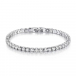 S925 Sterlingh&otilde;be K&auml;ev&otilde;ru Tsirkoon Tennisepall Naiste Mood Lihtne Kihlumine Pulmad Amulett Ehted 4mm 16-20cm 18cm h&otilde;be