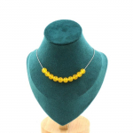 Pierres et Min&eacute;raux. Collier 10 perles Agate jaune 8 mm. Chaine en acier inoxydable Collier femmes, hommes. Taille personnalisable.