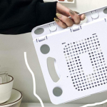 S&uuml;learvutihoidik silikoonist PP ja ABS kokkupandav 8 k&auml;iku reguleeritav kaasaskantav s&uuml;learvuti jahutusalus valge