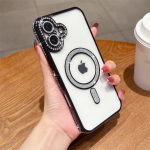 Moodne magnetiline teemantraami kate iPhone 16 15 Plus 14 13 Pro Max 12 &uuml;mbrisele Samsung Galaxy A56 A36 A26 A16 A55 A35 A25 A15 A54 A34 S25 S24 &uuml;mbristele iPhone 16 must