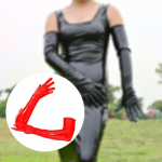 Patent Leather Gloves Costume Accessory Dress up Full Finger Mittens, Elbow Long for must