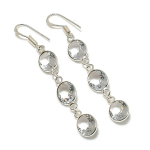 White Topaz Handmade 925 Sterling Silver Jewelry Earring 2.60 b4m36