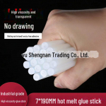 Keskkonnas&otilde;bralikud k&otilde;rge viskoossusega 7x190 mm l&auml;bipaistvad kuumsulamliimi pulgad puhas