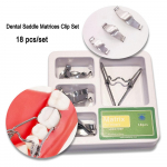 18 pcs or 36 pcs High Quality Dental Saddle Contoured Metal Matrices Matrix Set Dental Sectional Matrices Universal Kit with Spring Clip 1 box-18pcs