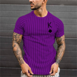 Meeste T&auml;nava T-s&auml;rk Vintage Tee Suvine Meeste 3D Triibuga Prindiga L&uuml;hikeste Varrukatega Topid Igap&auml;evane T-s&auml;rk Suur riietuss&auml;rk Mees Hot 4XL