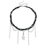 Moodne Vastupidav Klaaskristallidega Ristide Kaelakee, millel on Stiilsed Rhinestone Kujundused Elegantse Maoketiga T2