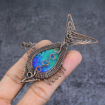 Blue Triplet Opal Handmade Copper Wire Wrap Jewelry Pendant 2.05 p9z44