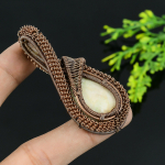 Orange Seraphinite Handmade Copper Wire Wrap Jewelry Pendant 2.25 j4n02