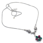 Kashmir Ruby,Emerald(Simulated) Gemstone Handmade Gift Necklace 18 p7a14