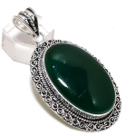 Green Onyx Handmade 925 Sterling Silver Jewelry Pendant 2.48 p6n66
