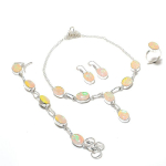 Orange Triplet Opal Handmade 925 Sterling Silver Jewelry Set b3z22