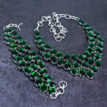 Chrome Diopside Handmade 925 Sterling Silver Jewelry Set i3c61