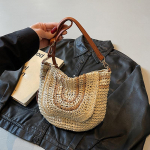 Suur kootud &otilde;lgkott suvine rannakootud k&auml;sit&ouml;&ouml; avar crossbody kott vabaaja riietuse jaoks 25x6x22cm beež