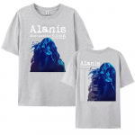 Alanis Morissette 2025 maailmaturnee T-s&auml;rk L&uuml;hikeste varrukatega O-kaelusega Naiste/Meeste T-s&auml;rgid T&auml;navamood Hip Hop Unisex Puuvillased Topid M