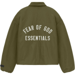 Fear of God Essentials Tekstuuriga Nailonist Trucker Jakk S&otilde;jav&auml;elaste Meeste &Uuml;ler&otilde;ivad Roheline 202BT246385F S white