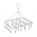 Roostevaba teras Tuulekindel Pesupulk Pesukuivatusrest Rinnahoidja Riiul Konks Pesun&ouml;&ouml;r Kuivatamine C7I4 square-1set