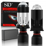 2 tk H4 LED topeltprožektori l&auml;&auml;ts Mini Canbus 9003 HB2 80W 80000LM Auto esitule pirnid K&otilde;rge Madal valgusvihk 12V 24V 6000K Autod Mootorratta esituli Left-Hand Drive