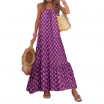 Naiste Boho Varrukateta Maksikleit Spagetirihmadega Seljast Avatud Kiikuv Pikk Kleit Suvine Ranna Voolav P&auml;ikesekleit L