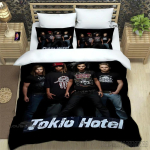 Tokio Hotel b&auml;ndiga tr&uuml;kitud tekikottide komplekt HD-kattega lastele voodipesukomplektid Voodipesu Magamistoa kaunistus Baby 120x150cm